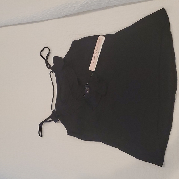 Aqua spaghetti strap laced in the back tank top - Picture 2 of 6